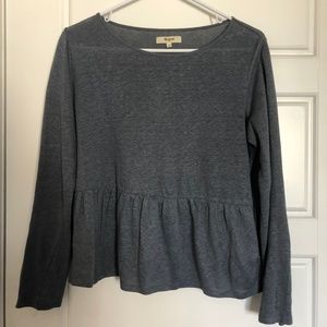 Madewell long sleeve peplum top